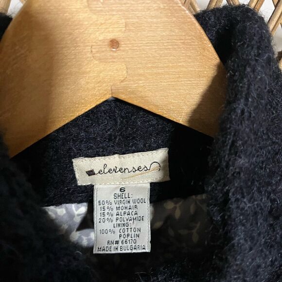 Elevenses Black Boucle Wool Mohair Stand Alone Jacket S 6 Anthropologie Chic - Picture 3 of 6